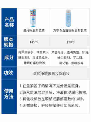 万宁漫曼丹眼唇卸妆水卸妆油眼唇深层清洁卸妆油全脸可用卸妆液