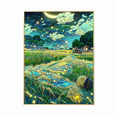 S588麦田的星空|数字油画diy手工绘画填充填色减压丙烯油彩装