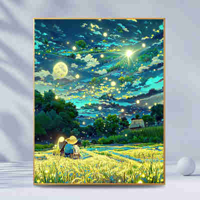 S588麦田的星空|数字油画diy手工绘画填充填色减压丙烯油彩装