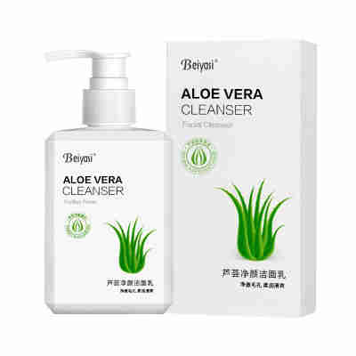 抖音爆款 芦荟净颜洁面乳清洁控油保湿温和洗面奶护肤品 厂家直销